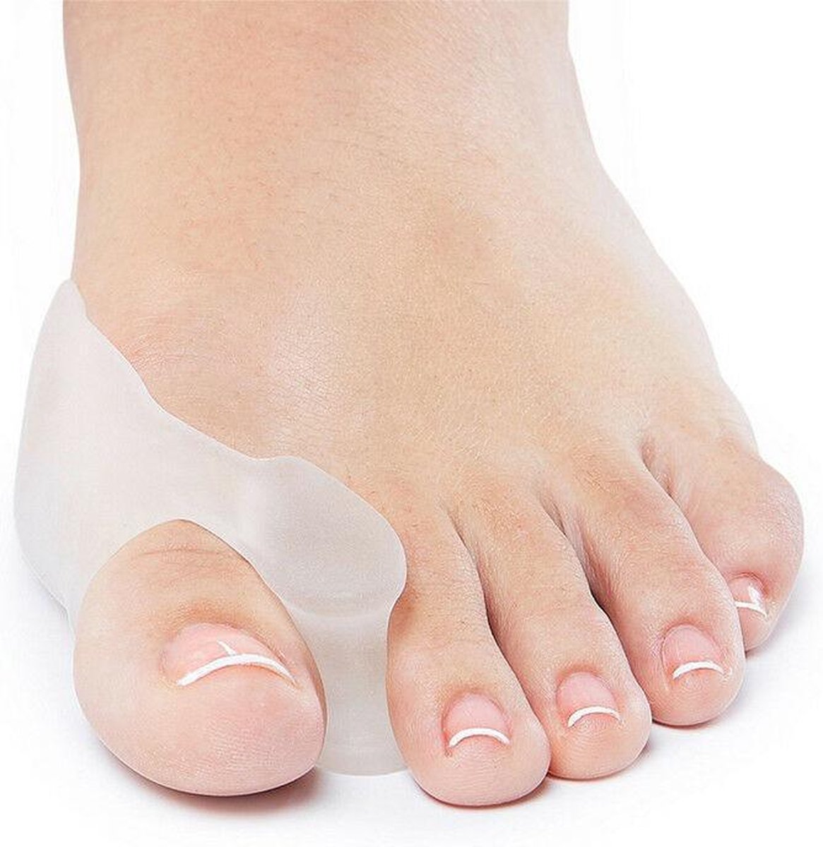 Hallux Valgus Silicone Toe Corrector/Spreader and Big Toe Protector – Silicone Toe Spreaders (Per pair) - beige