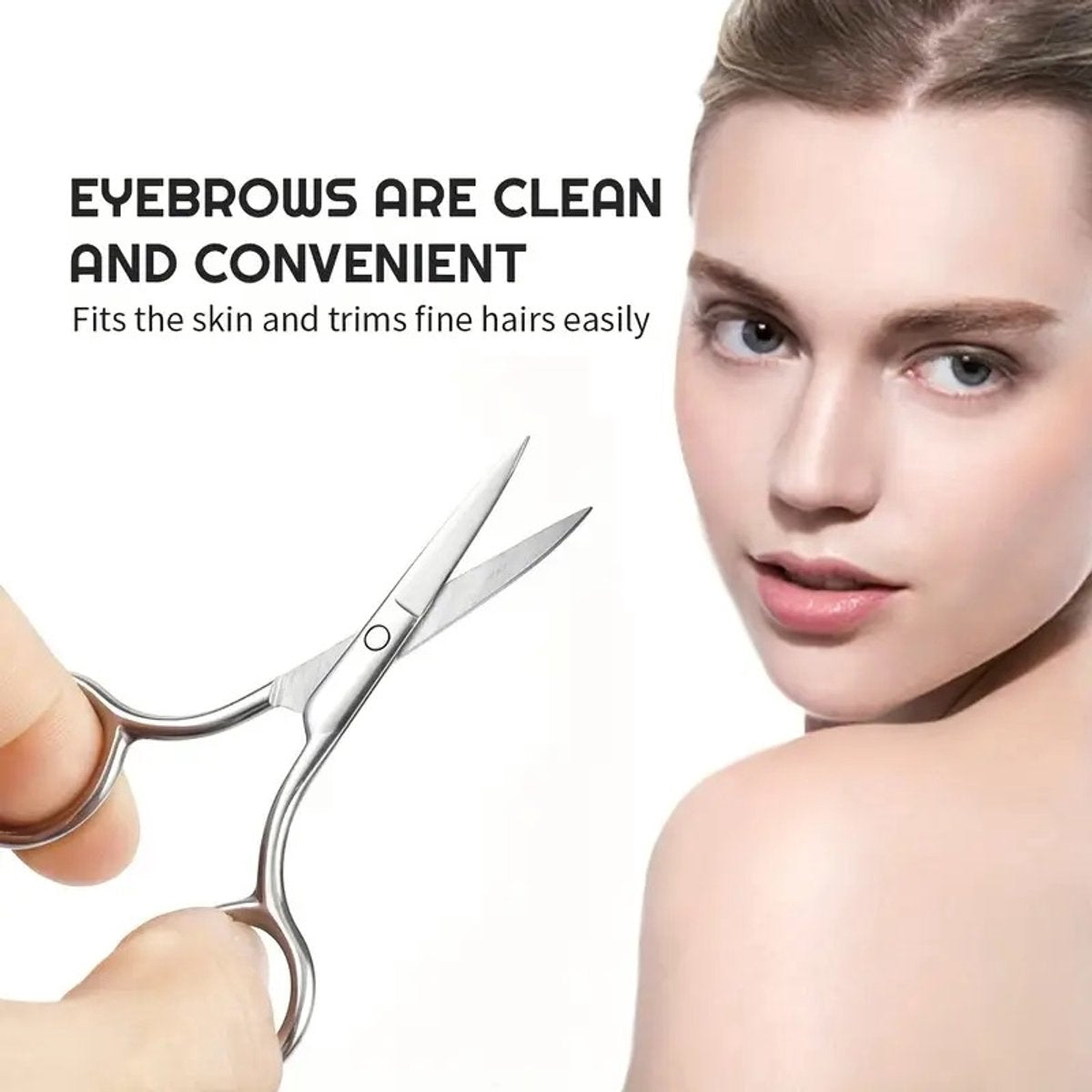 Cuticle Clipper and Eyebrow Scissors in 1 | Cuticle Scissors | Small Eyebrow Scissors | Cuticle Removal | Stainless Steel | Multicolor