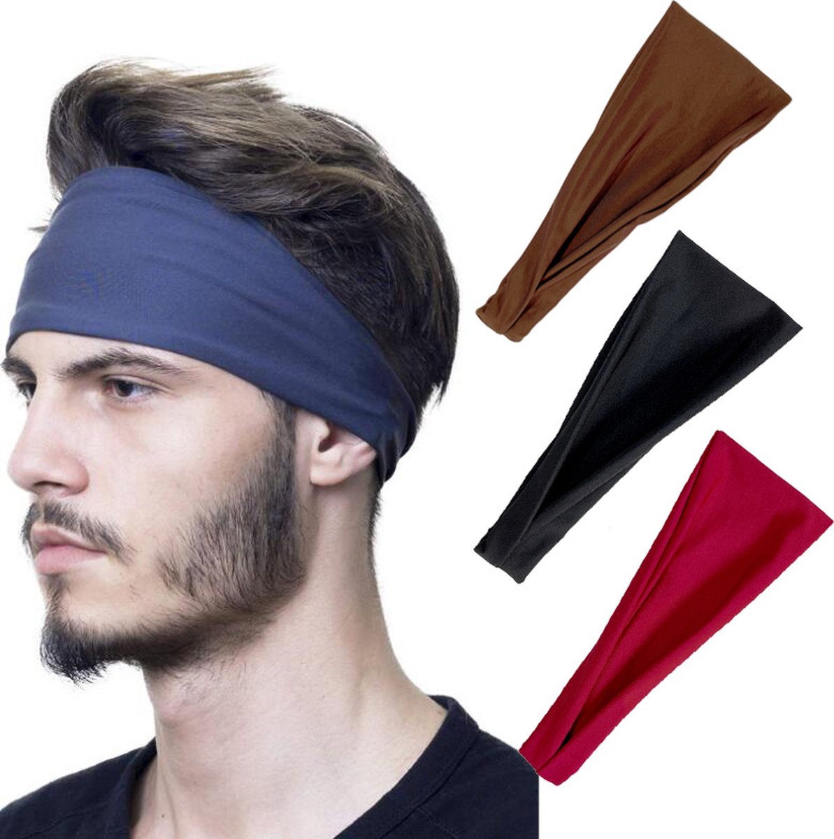 Luxury Elastic Headband | Sweatband | Hairband | Tiara | Sports Headband | Unisex | For Women and Men | White
