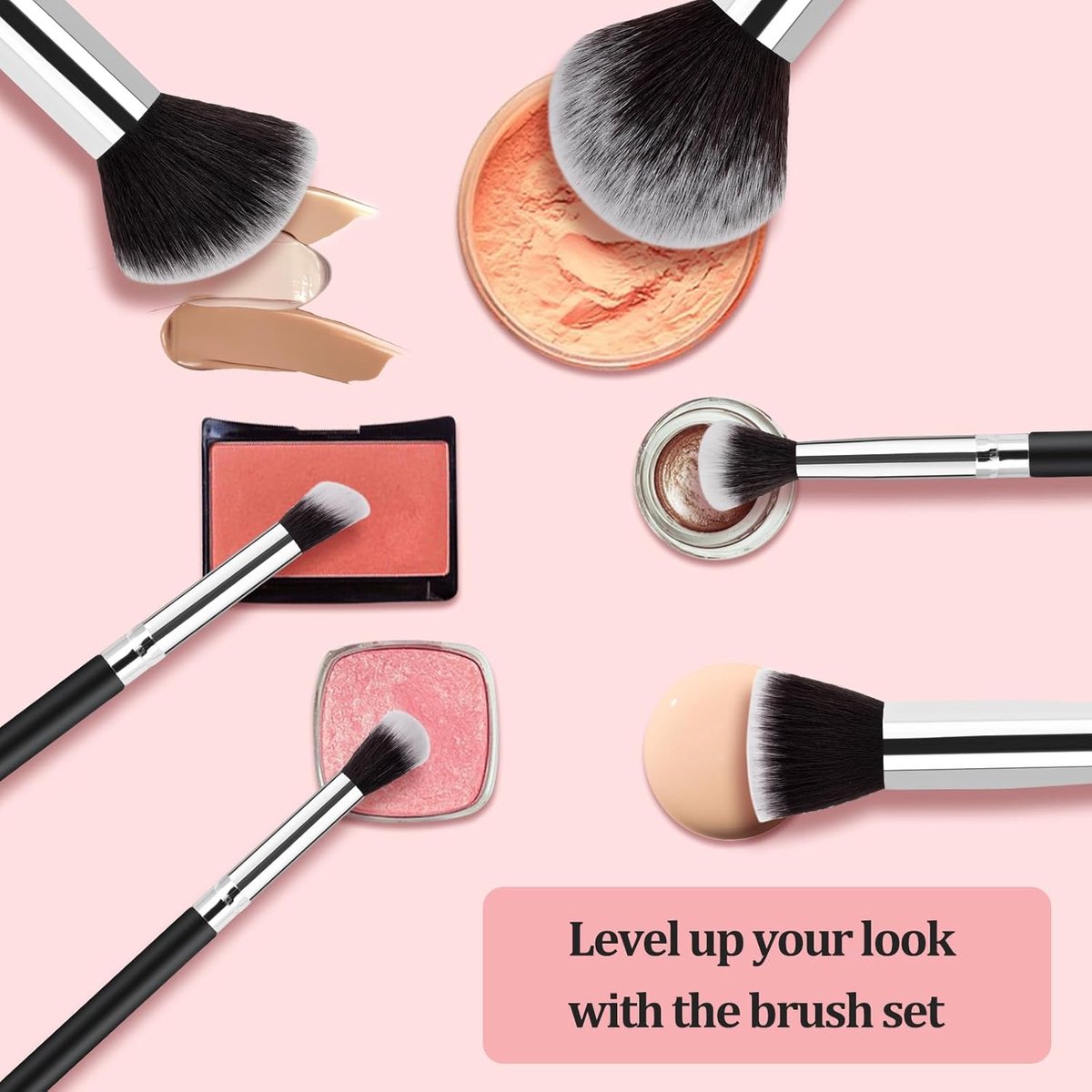 Make Up Brush Set - Brush Sets - Foundation Brush - Eyeshadow Brushes - Powder Brush - Makeup Brushes - Eyebrow Brush (12-piece)