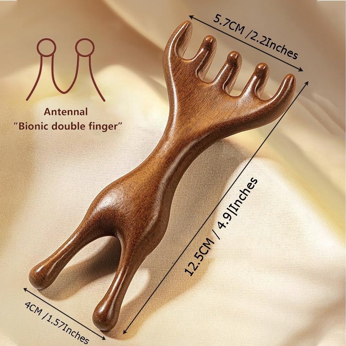 1 piece - Natural wooden nose gua sha massage tools - anti-static - wooden eye and face gua sha tool - manual face massage tool - multifunctional - portable - massage instruments - combs - wooden comb - 5.7*13 cm