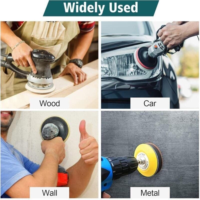 Circular sanding discs used on wood, car, wall, and metal with an electric polisher