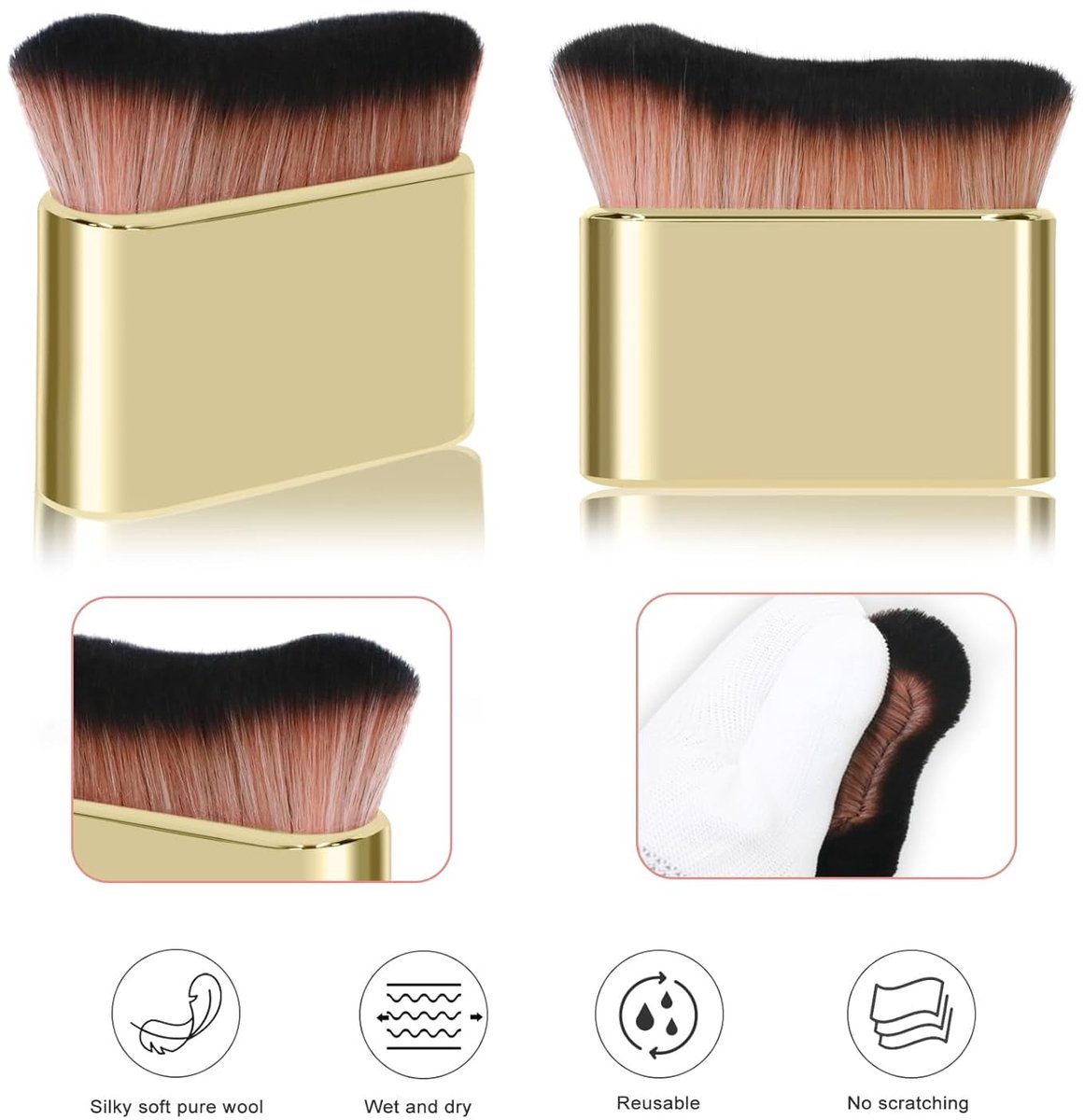 Foundation Makeup Brush - Portable Makeup Brush (Gold)