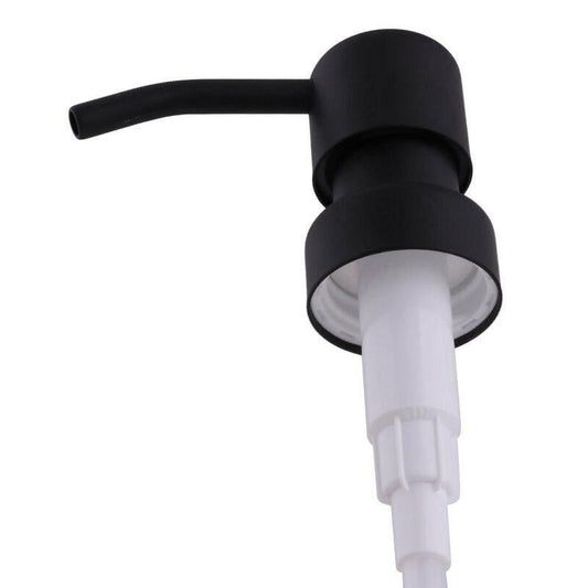 Liquid foundation pump with black head, clear dispensing tube and side lever spout