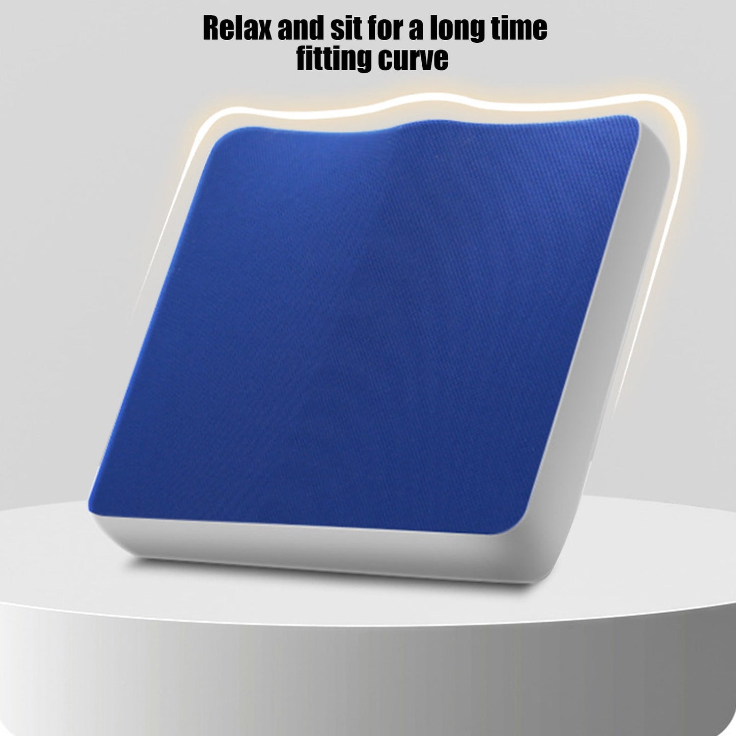Comfort Seat Cushion | Non-Slip Orthopedic Memory Foam | Back and Tailbone Relief | for Car, Travel, Office, Wheelchair | 15.7" x 15.7" x 2.1 Blue