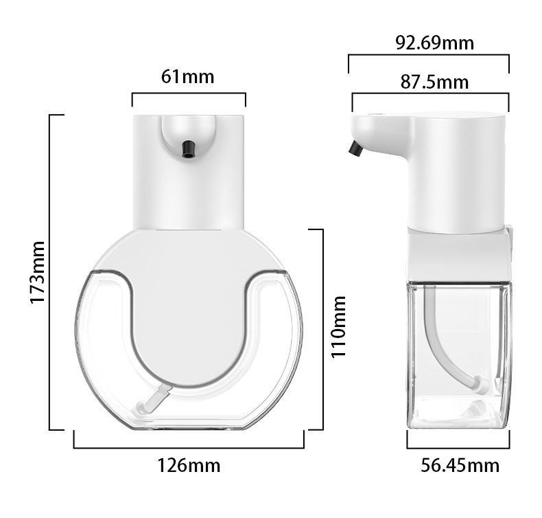 Automatic Foaming Soap Dispenser 420ml Foaming Hand Sanitizer Touchless Wall Mount with 4levels Adjustable Free Touch Electric Soap Dispenser (12.6*6.1*17.3cm)