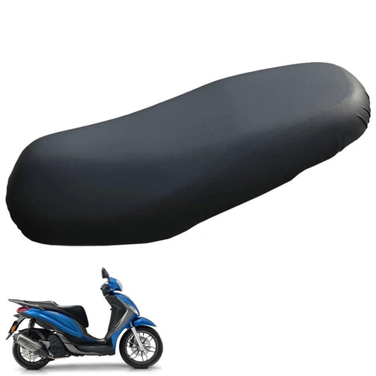 Universal motorcycle seat cover, dark smooth curved cushion pad