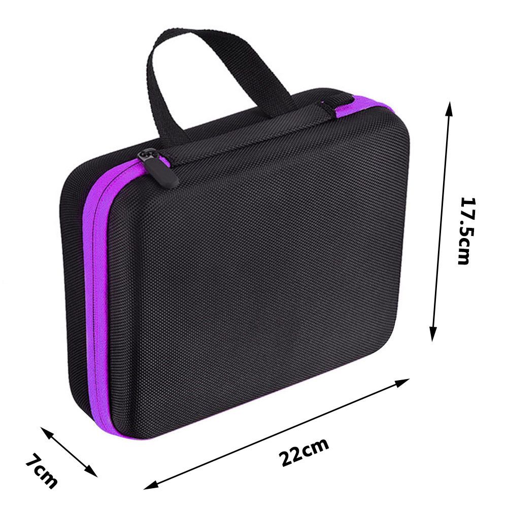 Essential Oils Carrying Case Holds, 30 Bottles 5ml, 10ml, 15ml Bottles Storage Organizer Bag Hard Shell EVA(Purple)