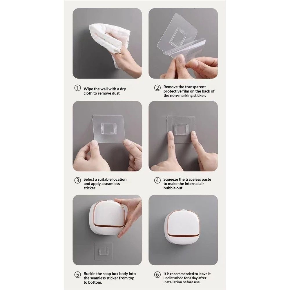 2 pack Adhesive Soap Holder for Shower Wall with Drainage Box, Waterproof Shower Bar Soap Holder Tray, Bathroom Stick on Soap Dish Wall Mounted,Kitchen Bath Hand Skin Soap Caddy Organizer,Light Green