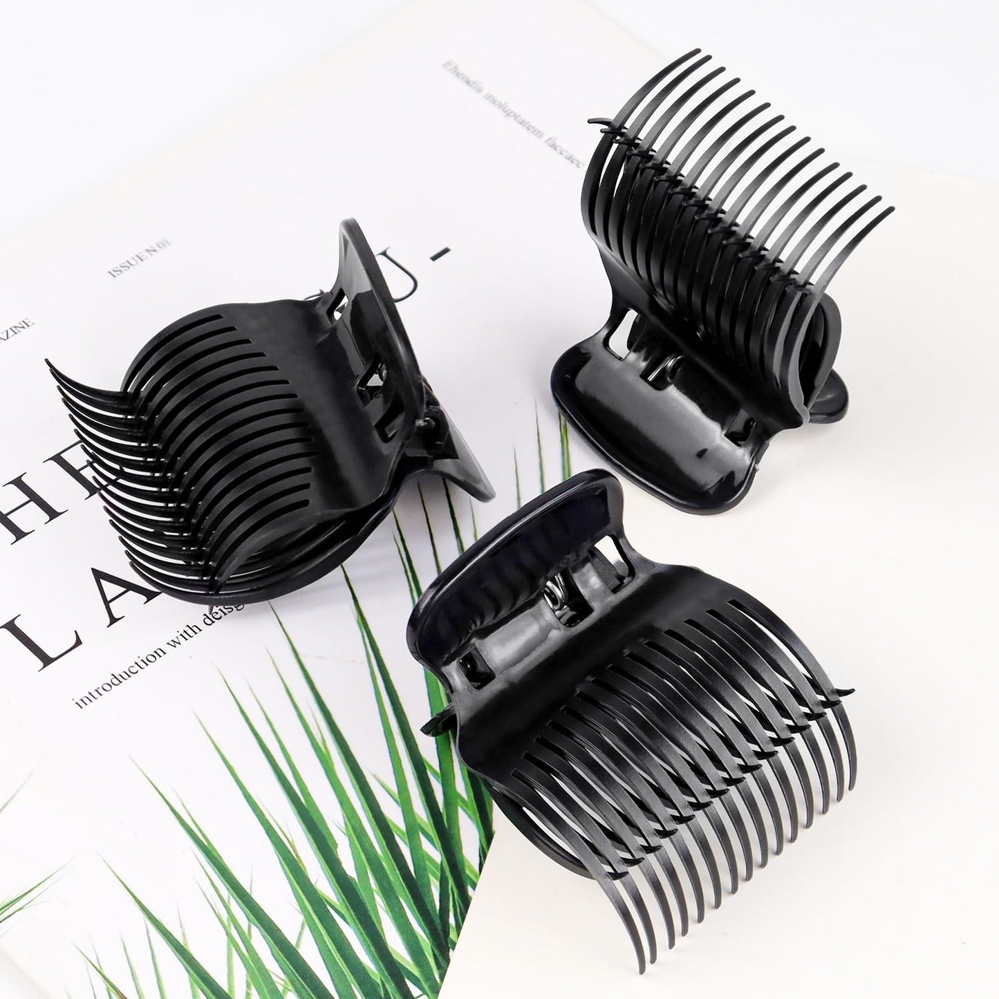 20 Pcs Hot Roller Clips for Hair, Curler Claw Clip for Women Hair Section Styling (Black, 2inch)