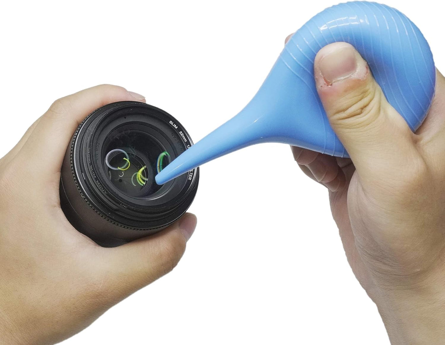 (90ml)Rubber Suction Ear Syringe, Hand Bulb Syringe Ear Washing Squeeze Bulb- Blue Smooth