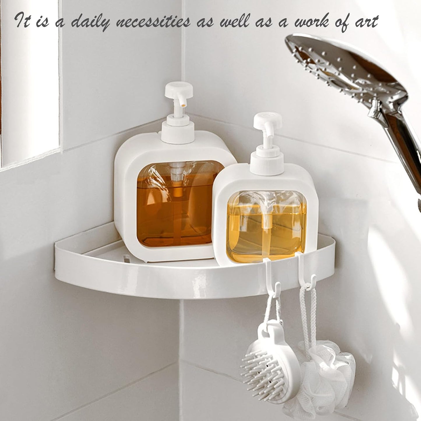 Soap Dispenser, 2 Pack 18Oz/500ml Liquid Soap Dispenser Stylish Hand Soap Dish Dispenser with Pump and 12Pcs Waterproof Labels for Bathroom,Kitchen Decor