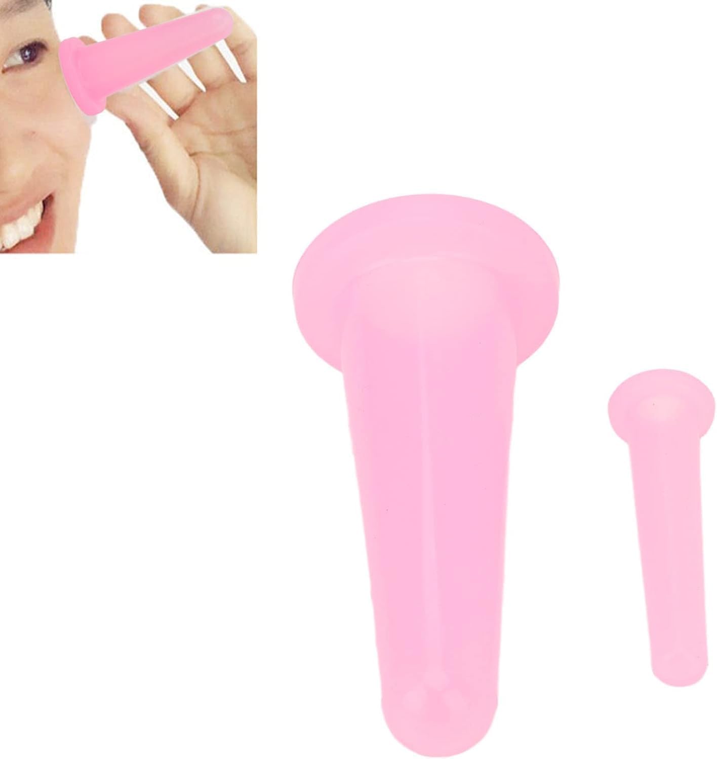 4PCS Facial Cupping Set for Face, Pink Massage Cupping Set Silicone Mini Facial Cups Face Helper Skin Care Neck Back Eyes Massaging Cup