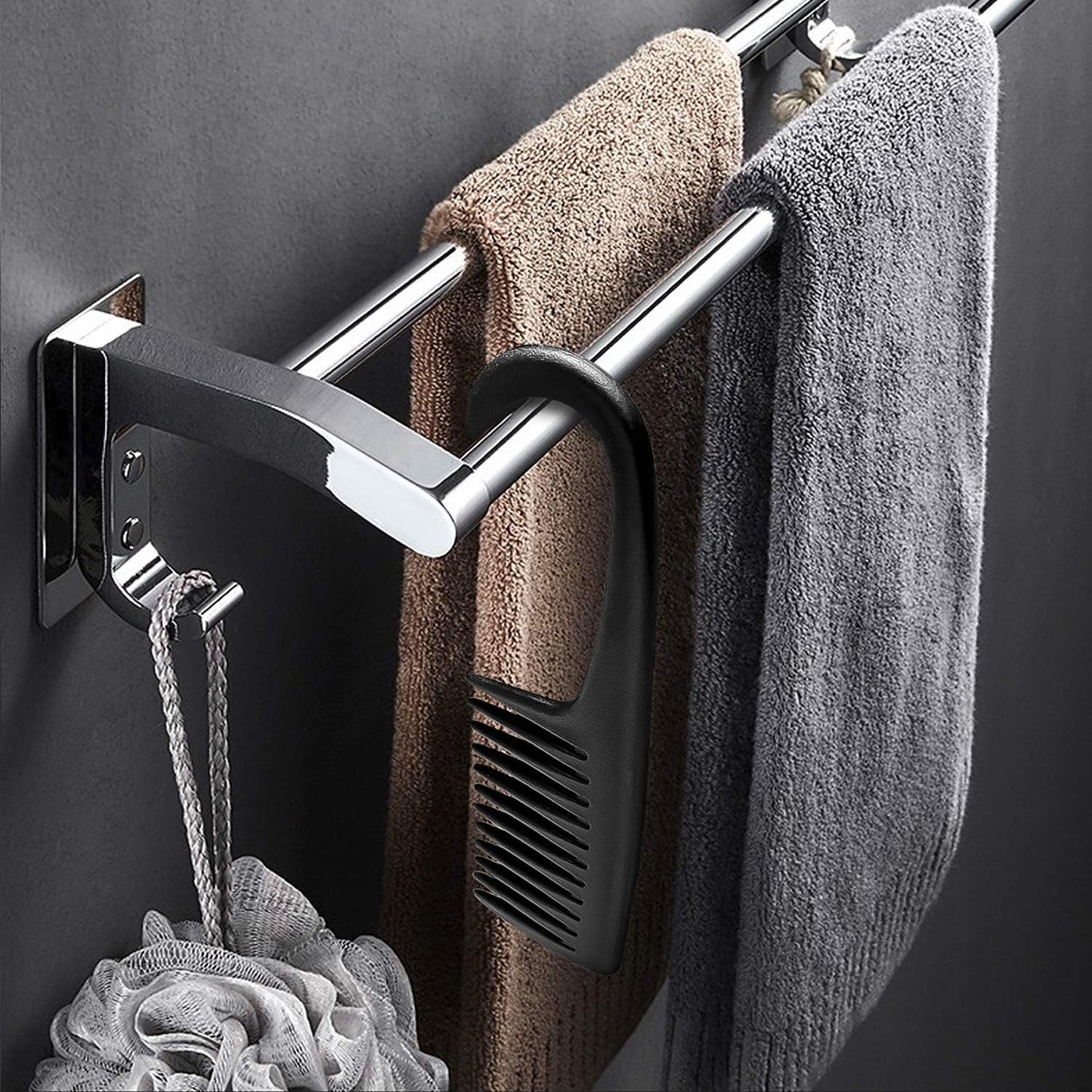 Wide Tooth Comb Shower Comb With Hook, Good for Curly Hair Wet Dry, Premium Tangle Free Combs Black.