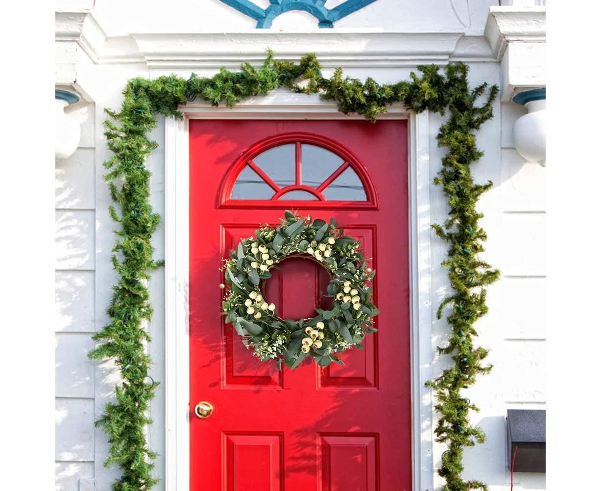 Green Eucalyptus Wreath,Artificial Eucalyptus Leaves Wreath