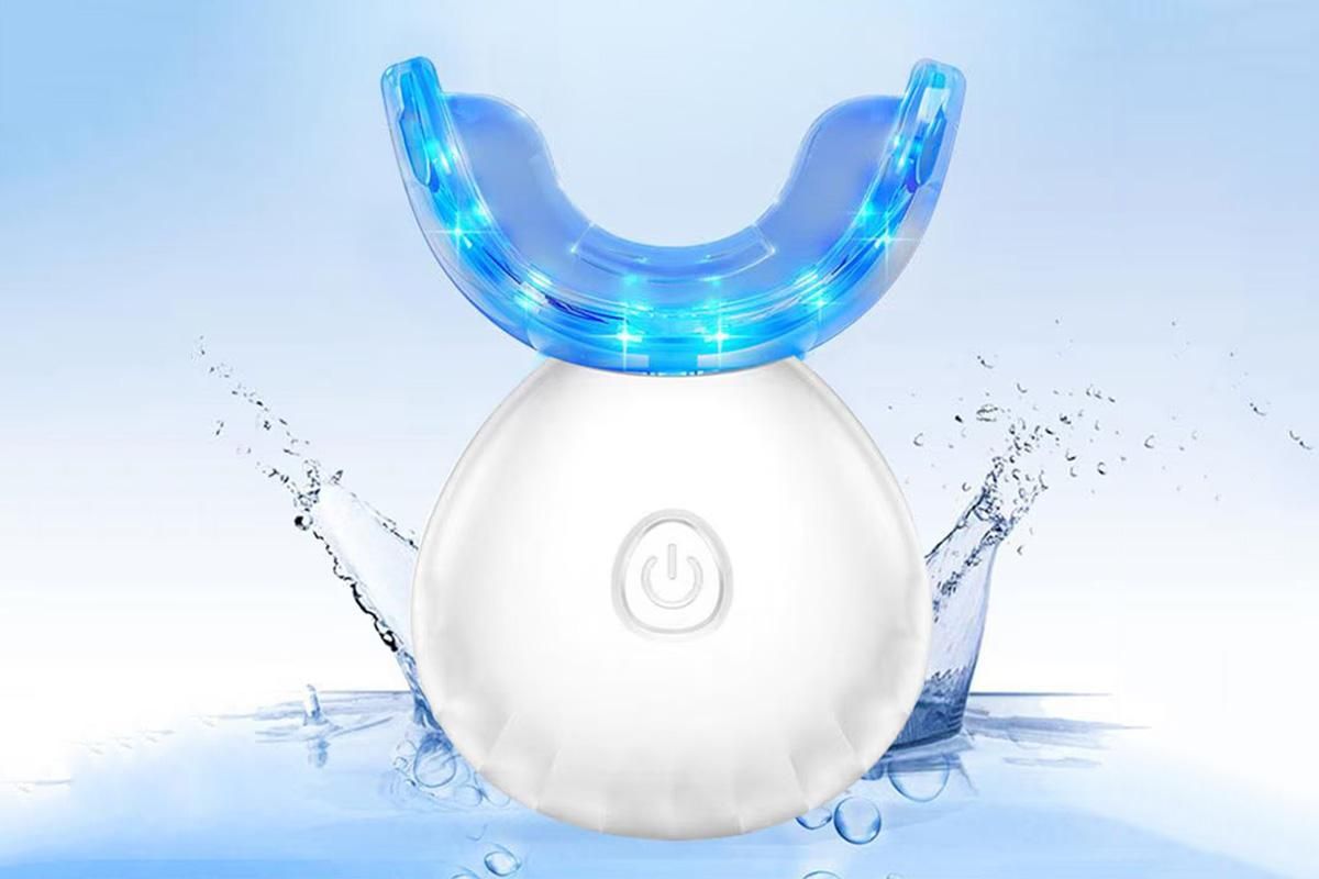 Portable Teeth Whitening Kit with Blue Light Technology - White