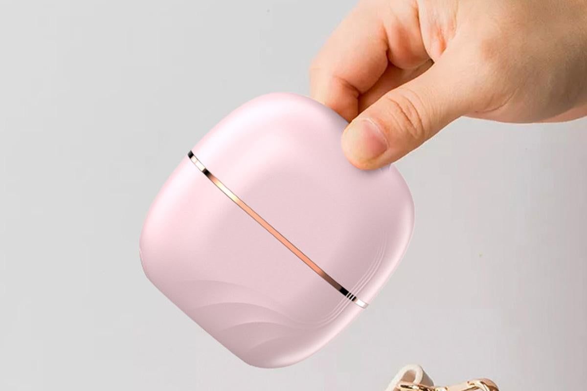 Mini Hair Straightener Rechargeable Wireless Portable Hair Comb for Women - Pink