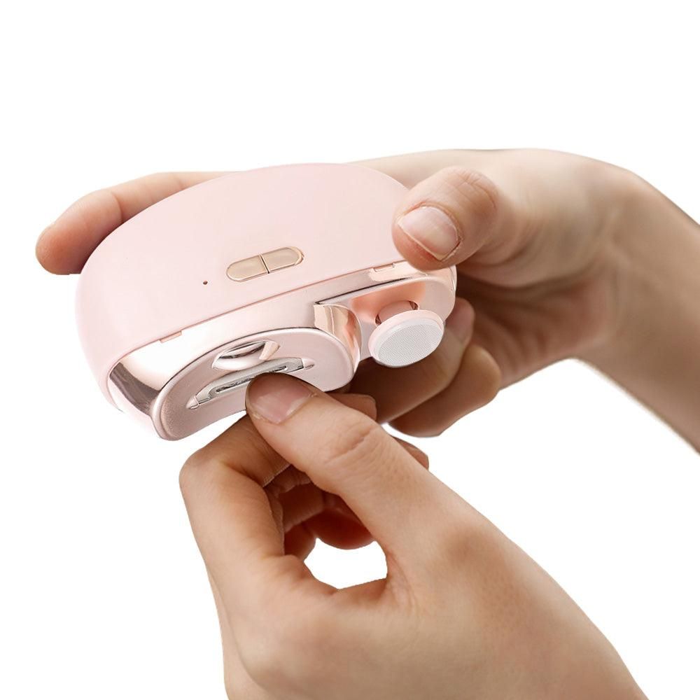 2-in-1 Electric Nail Clipper with Polishing Function-Pink