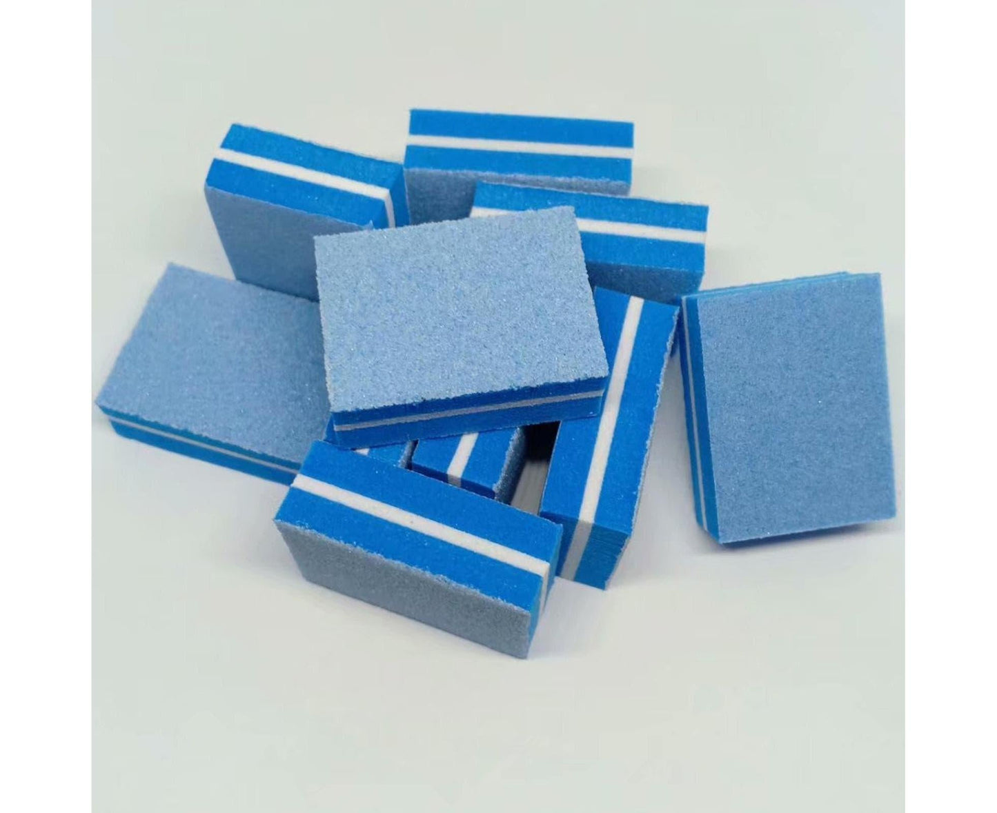 50Pcs / Bag Nail File Mini Multi-function Sponge Manicure Tools Buffer Blocks for Nail-Blue