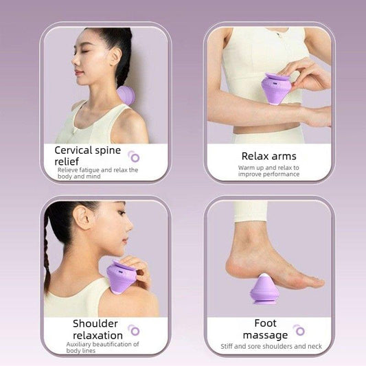 Purple handheld suction cup massage ball for shoulder and foot massage