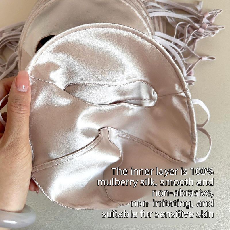 Mulberry Silk Sun Protection Face Mask – UV Blocking Breathable Dust Mask for Outdoor Cycling (Short Style, Gold)