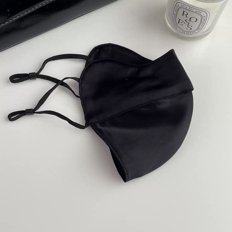 Pure Mulberry Silk Face Mask – Breathable UV Protection Reusable Mask for Daily Wear (Black)