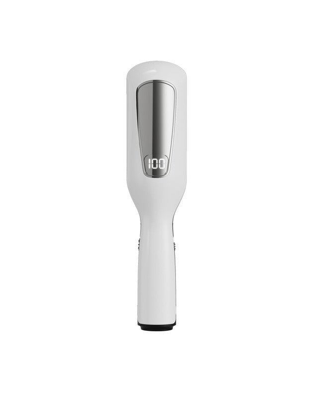 White Automatic Split End Remover - Professional Hair Snips for Damaged Ends | Keep Your Length, Lose the Frizz | USB Rechargeable Cordless Hair Polisher for Women | Digital Battery Display