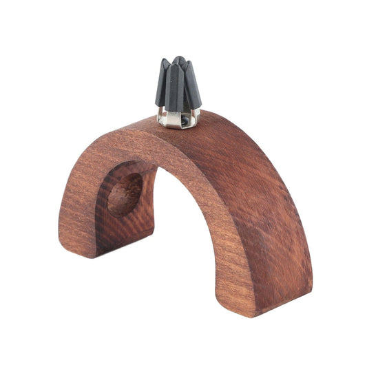 Wooden car air vent clip flower vase holder with side opening and dark inlay