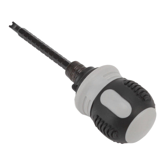 Telescopic mini ratchet screwdriver with black and gray handle