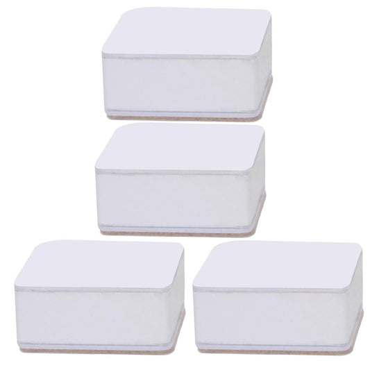 Furniture riser pads set of 5, white felt top with metal base, anti-slip lift blocks