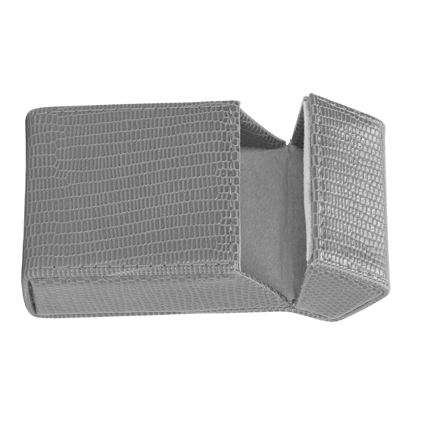 Cigarettes Box Holder Lizard Designed PU Leather Cigarettes Box Storage Case for Women Men Grey