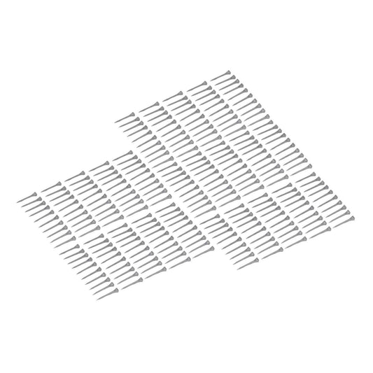 Steel horseshoe nails, multiple tacks laid diagonally with pointed ends