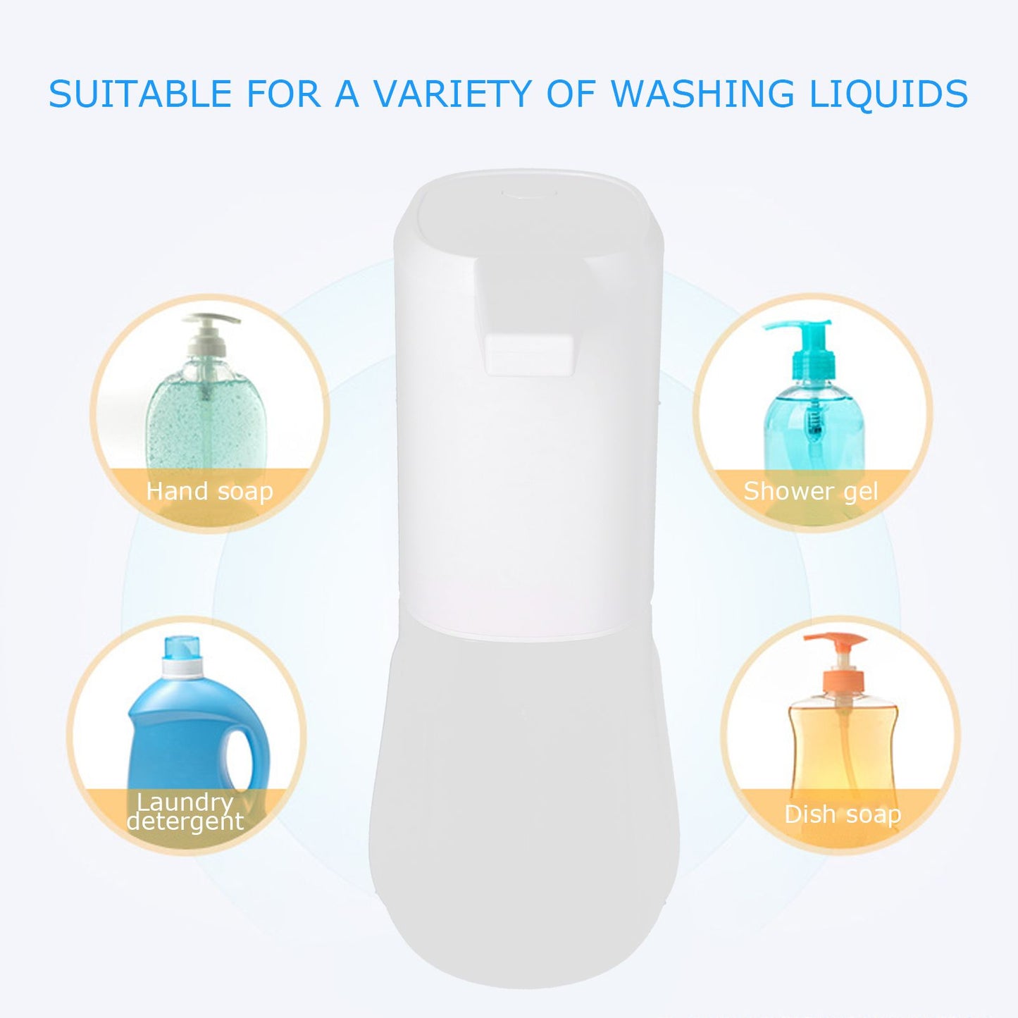 600ml Soap Dispenser Large Capacity Induction Electric Automatic Soap Dispenser for Home BathroomWhite Spray Type