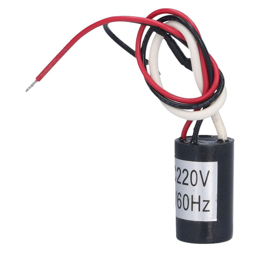 Cylindrical ionizer module with three-color wire leads and AC220V 50/60Hz rating label