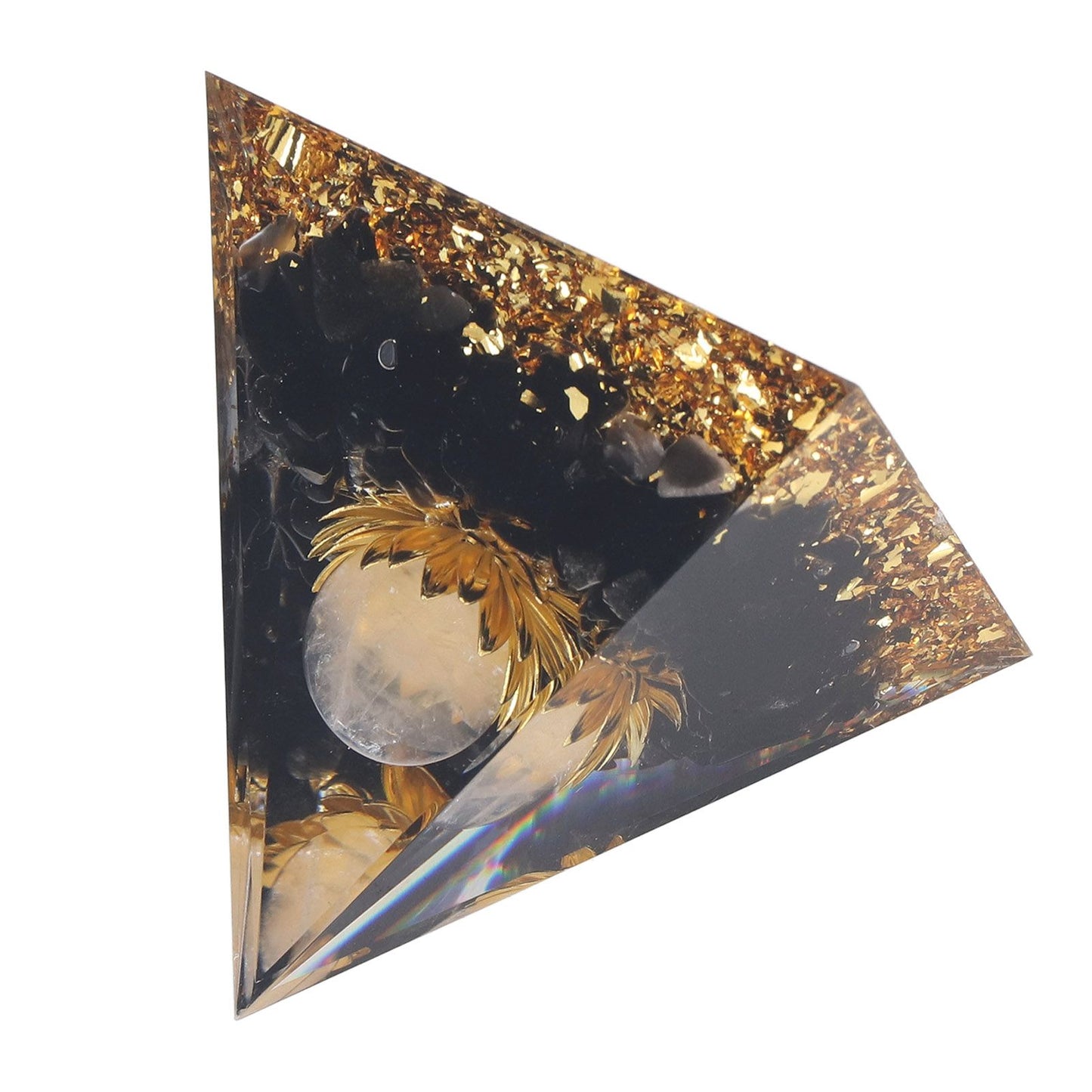 Orgone Healing Pyramid Energy Balancing Positive Power Stone Pyramid Decoration for Meditation Bedroom Office