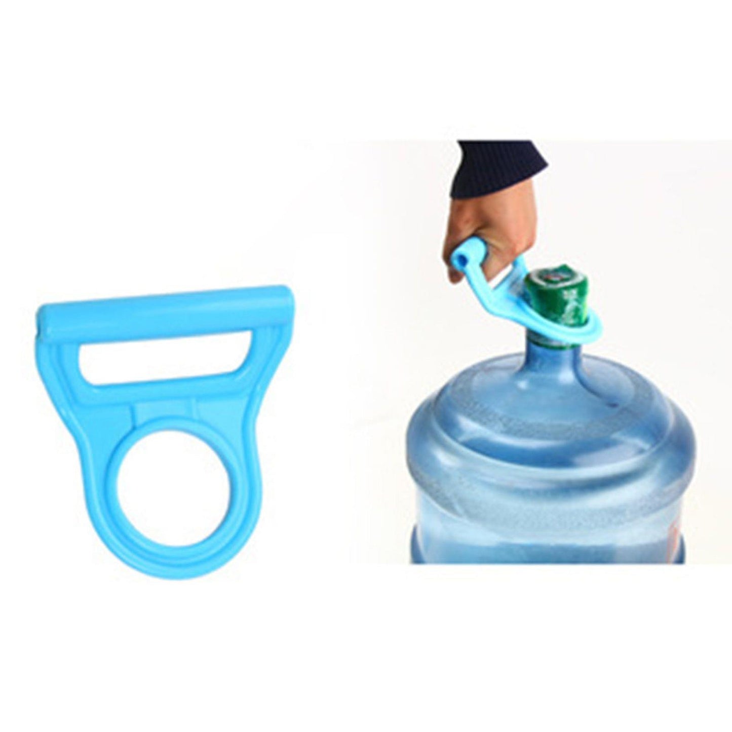 Plastic water bottle lifter handle lifting a water jug by the neck
