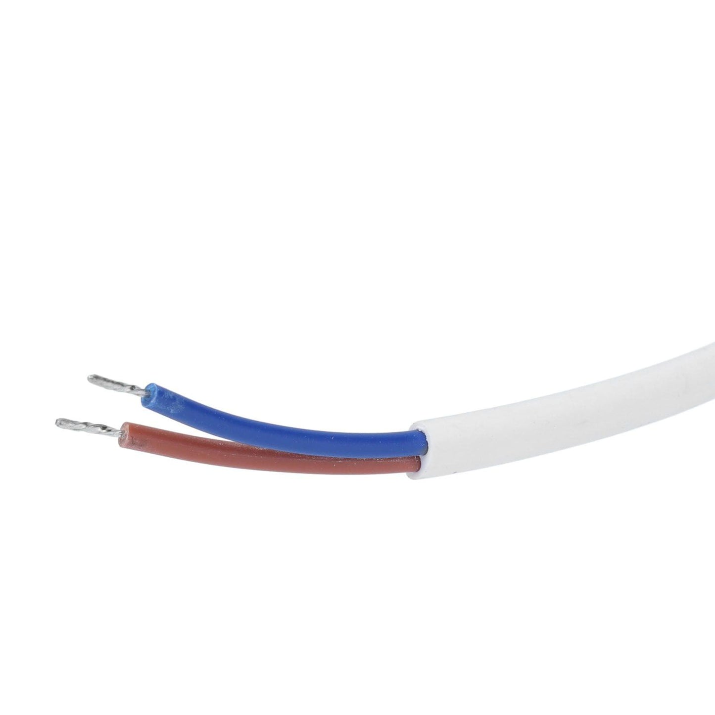 LED driver lead wire pair with blue and brown conductors and stripped ends