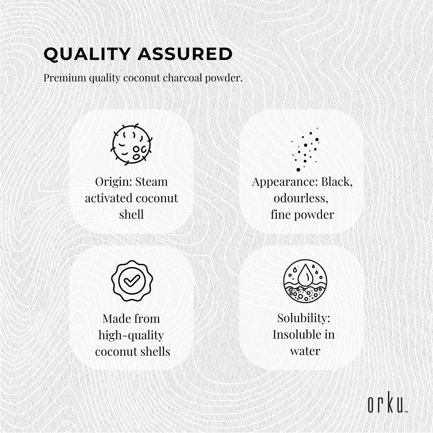 Orku 400g Activated Carbon Powder Coconut Charcoal Bucket - Water Filtration
