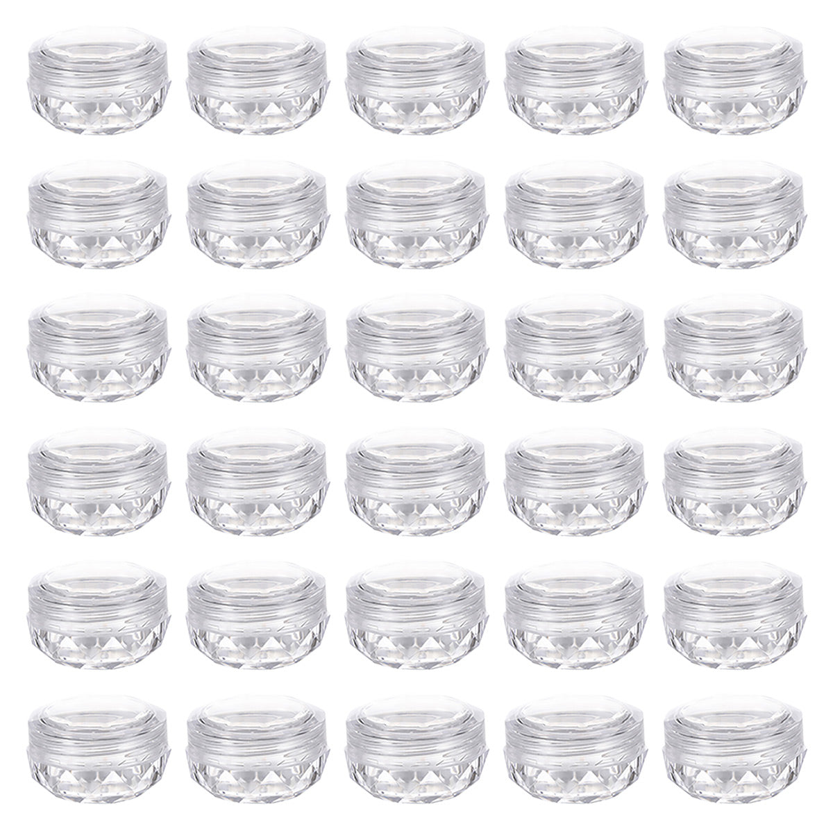Cosmetic Cream Jar Bottle 50PCS 5g Transparent Round Refillable Sample Container - Clear Diamond Jar