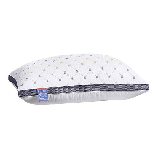Pillow with geometric pattern on a white background
