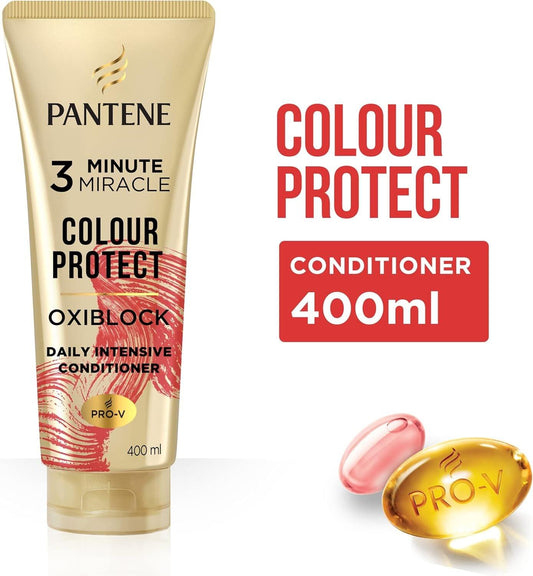 Pantene Colour Protect conditioner tube and Pro-V capsule, beige-gold and red, 400 ml