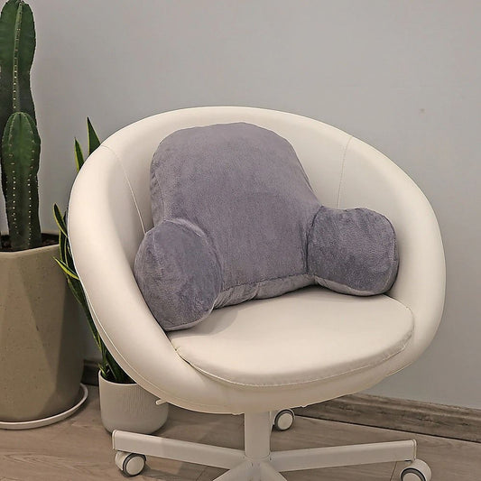 52cm Reading Pillow Back Rest Lumbar Support Arm Seat Cushion Lounger In Dark Grey For Comfortable Relaxation