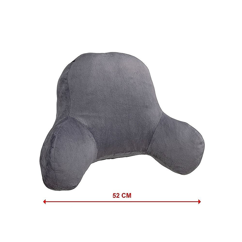 52cm Reading Pillow Back Rest Lumbar Support Arm Seat Cushion Lounger In Dark Grey For Comfortable Relaxation