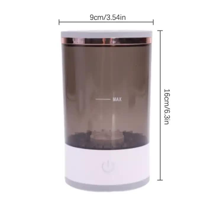 Compact makeup brush cleaner with transparent window and MAX fill line