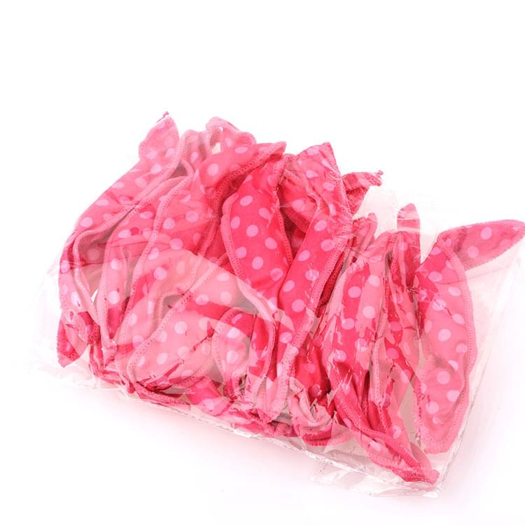 Pink polka dot sponge hair roller set, gathered bow curl pieces