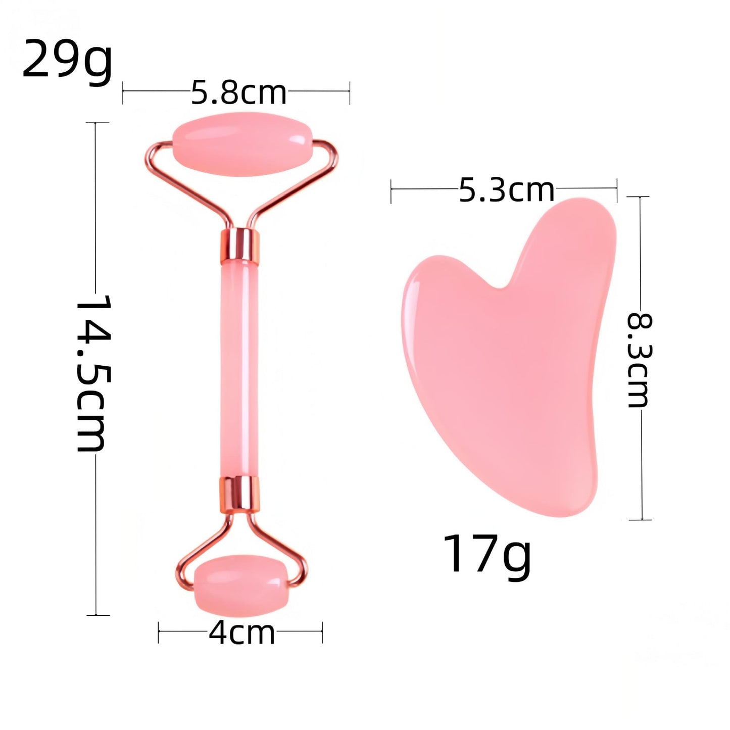 Pink hair curling roller tool with heart-shaped silicone head and metal U-shaped handles