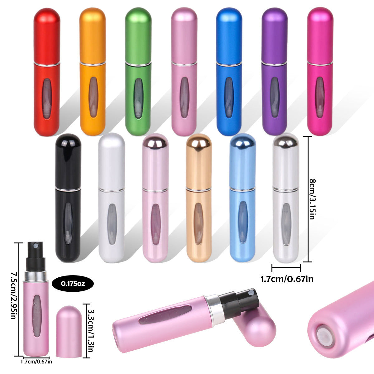 4PCS Blue Portable Perfume Atomizer Bottle(5ML) - Refillable Travel Scent Pump Case, Leak-Proof Aluminum Spray Atomizer