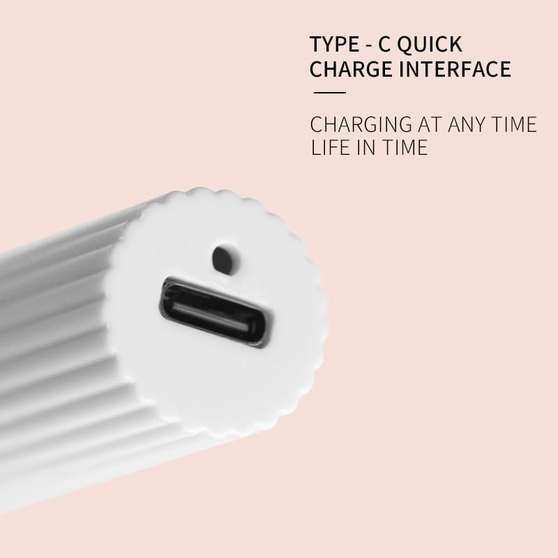 LED/UV manicure light charging port with USB-C interface, close-up