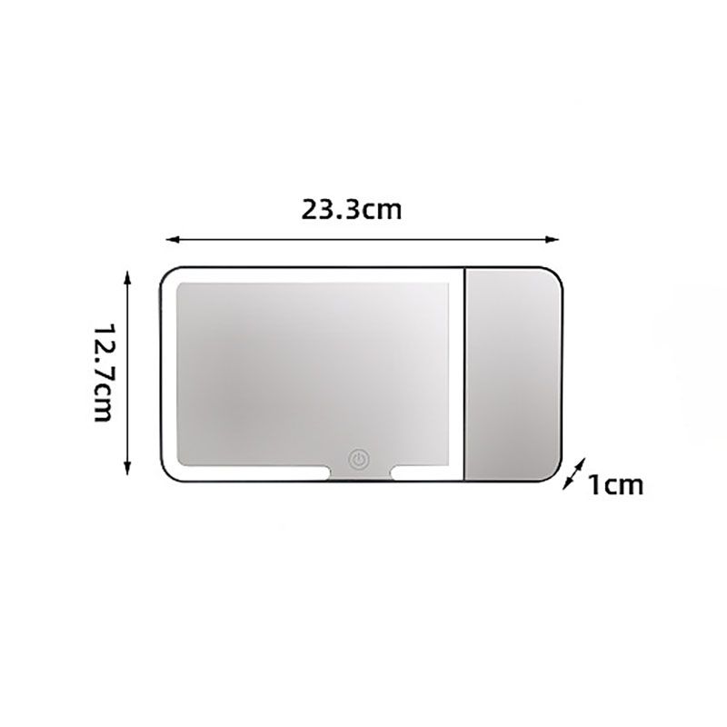 White LED Car Sun Visor Makeup Mirror with 5x Magnification & Touch Lighting - Rechargeable Vanity Mirror for Travel & Daily Use