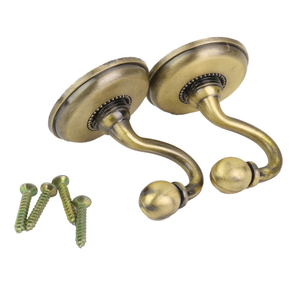 WQQZJJ Organization And Storage 2x Metal Curtain Holdback Wall Tie Back Hooks Hanger Holder Window Curtain Hooks On Clearance Khaki